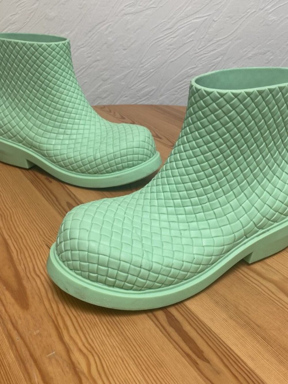 Bottega Veneta Fireman Rubber Puddle Boots Green Mens 43 EU
